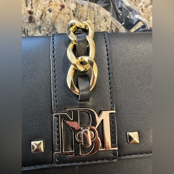 Badgley Mishka Black and Gold Studded Handbag/Shoulder Bag - Picture 2 of 11